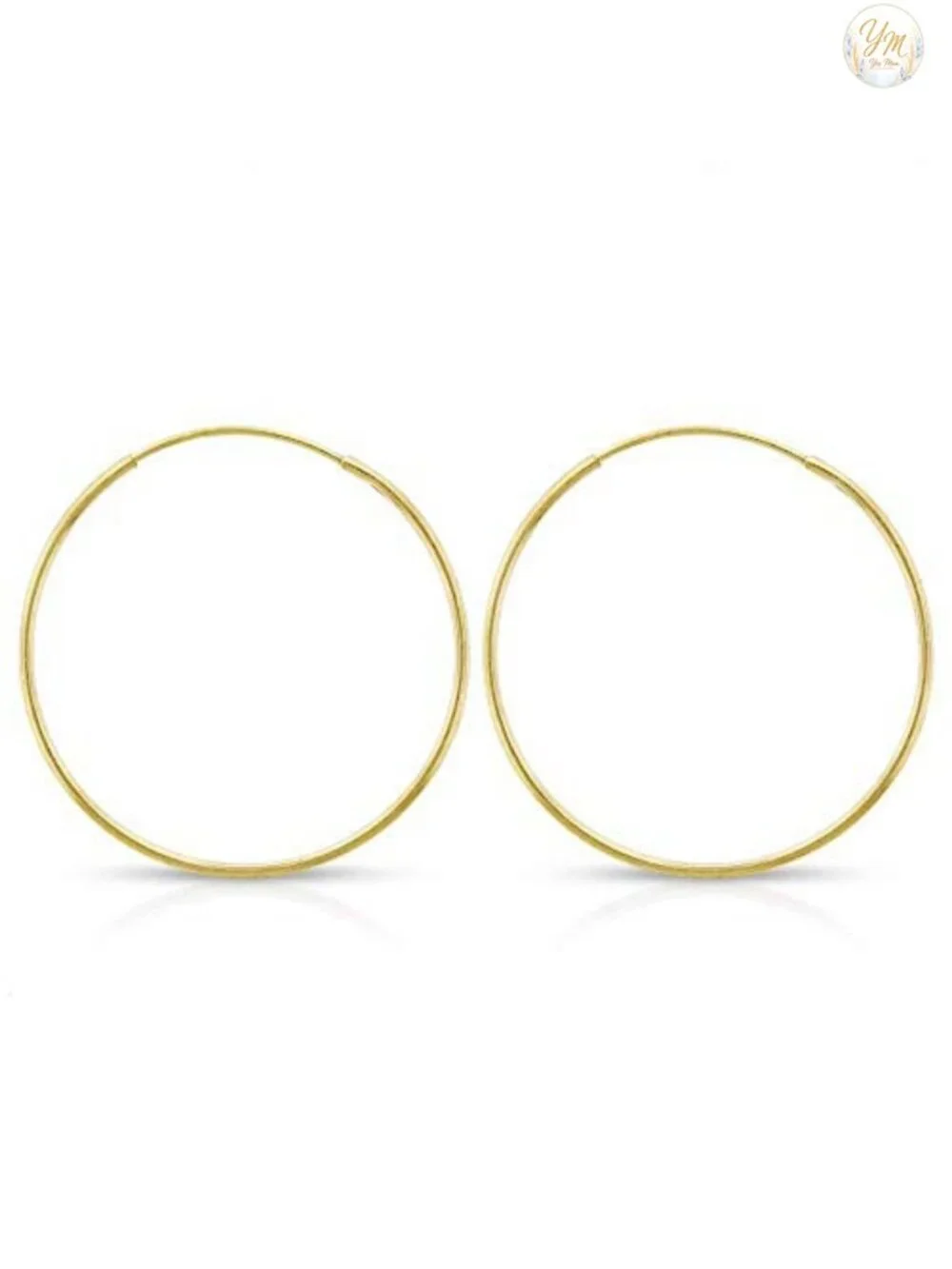14k Solid Gold Endless Hoop Earrings, Thin Hoop, Cartilage, Helix, Nose, Tragus